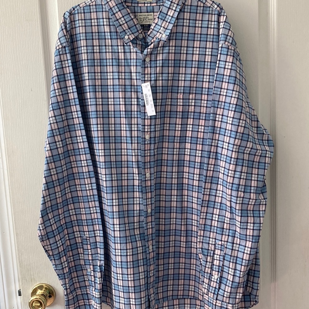 NWT J Crew Pastel Plaid Shirt Size XXL